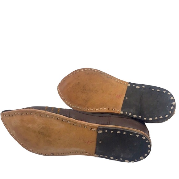 Rajasthani India Genuine Leather Slip On Shoes Size 9.5 - Picture 5 of 5